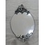 A61950950 46x85cm Oval Ayna Çiçek Motifli Gümüş Renk Mobilya Dekorasyon 1 Adet