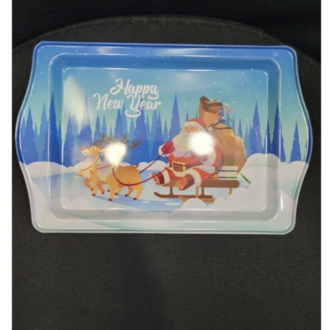 E975321099 Yılbaşı Temalı Özel Tasarımlı Metal Servis Tepsi Christmas Ev Sofra Mutfak Noel