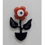 D9QW38S65 Magnet Metal Cam Çiçek Siyah 7x5cm Dekoratif Sanat Dekor 1 Adet