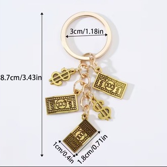 GU73666 Altın Yaratıcı simülasyon $100 anahtarlık, para ağacı cüzdanı, el yapımı hatıra