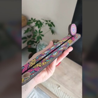 A404507 Ahşap Tütsülük Mandala Baskılı Tütsü Kayığı Ev Dekorasyon 1 Adet