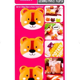 A788665729 (3'LÜ SET) Cutie Paket Klipsi Sevimli Hayvan Figürlü 