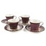 DE16.363666 Magenta 4'lü Kahve Fincan Set Sofra Mutfak Servis Dekoratif Hediyelik