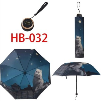 HB-032 London Manuel Şemsiye Kadın Aksesuar Rüzgara Ters Dönmeye Dayanıklı Mavi Gece Beyaz