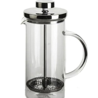 097O6638331 French Press Silver Gümüş Renk 600ml Cam Çay Kahve Demleme Sofra Mutfak Ev Sevgi