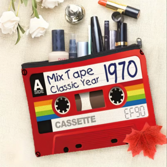 DN7567664 Stil-01 1 adet Vintage Kaset Maket Makyaj Çantası