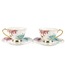 P038.801566 Fleur Beyaz 2'li Çay Fincan Set 200cc Mutfak Dekorasyon 4 Parça Servis