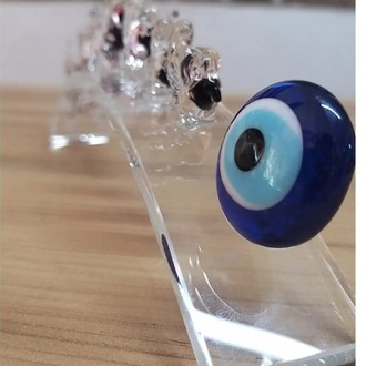 3900-AMT Kristal Murano Mor Filler Cam Nazarlık Nazar Boncuklu 22cm 1 Adet