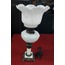 5653 Çap 21cm Yükseklik 46cm Beyaz Opal Cam Metal Lamba Klasik Kablolu Tuşlu 1 Adet