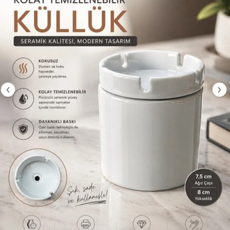 A1161794593 Design Sevimli Kediler Baskılı Özel Tasarım Baskılı Seramik Küllük Kokusuz