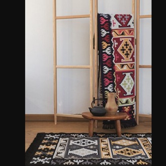 BGH8681126436922 Home Çift Taraflı Kilim Makinede Yıkanabilir Modern Desenli 120x180cm