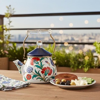 SRK8681126438377 Serenk Emaye Premium Çaydanlık yeni ürün