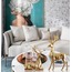 OTURANGP-3836 Gift Point Geyik Oturan Elekroplate Pudra Dekoratif Polyresin 1 Adet