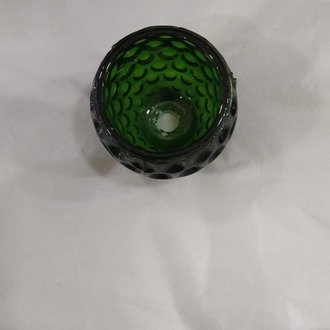 DEKOD07 Jashmai Kabarcık Model Cam Altı Delikli Mumluk Yeşil Çap 7cm Yükseklik 7cm 1 Adet