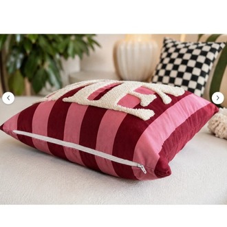 BPNK001 Punch Nakışlı Kırlent Kılıfı - 43*43 Cm - Şeker Pembe Home