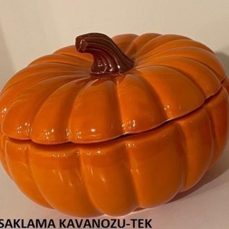 LTAS-K004 Kabak Seramik Kapaklı Kavanoz Saklama Kavanozu Tek 17x17x13cm