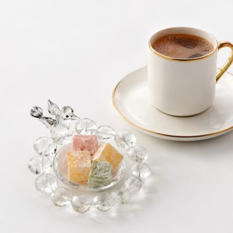 A9189-G gümüş kuşlu küçük lokumluk 10x8x4cm
