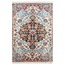 V-6515 PHOME Vintage Desenli Halı 80x150cm Antik Klasik Beyaz  Yıkanabilir Katlanabi