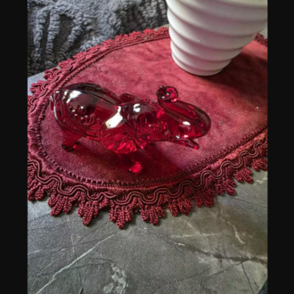 AJJ242592 Kırmızı 1 adet Cam Fil Figürin, Kristal Fil Dekor, Sanatsal Cam El Sanatları