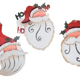 AB0BN7LPXKY Noel Baba Uzun Sakallı Ahşap Dekorasyon Rustik Süs Ev İçin 1 Adet