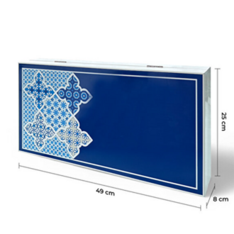 BGD8681126437172 Biggdesign Blue Tile Tavla, Çizilmez Zeminli, Mıknatıslı MDF Kasa, 2 Kat Vernik