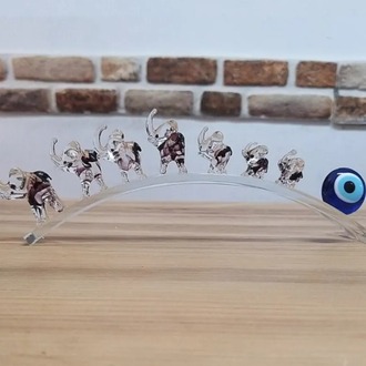 3900-AMT Kristal Murano Mor Filler Cam Nazarlık Nazar Boncuklu 22cm 1 Adet