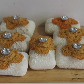 BDFWjVb Küçük El Yapım Süs Kokulu Banyo Dantelli Sabun Maksimum Keyif Estetik Mutluluk 1 Adet