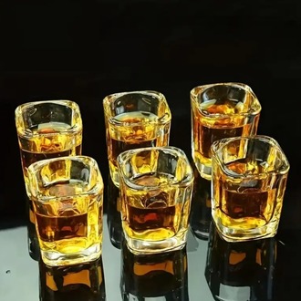 TU298118 6 Adet / 70ml Şık Cam Shot Bardakları - 2 oz Whiskey ve İçki Bardakları