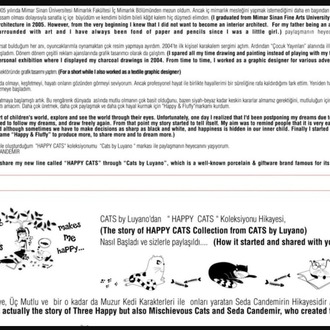 1803A54.09.TBP.Happy.Cats Cats By Luyano Peçetelik Ev Sofra Mutfak Happy Cats