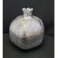 C111993 8x8cm Gümüş Renk Cam Poliresin Nar Biblo Vazo Çiçeklik Taçlı Küçük 1 Adet