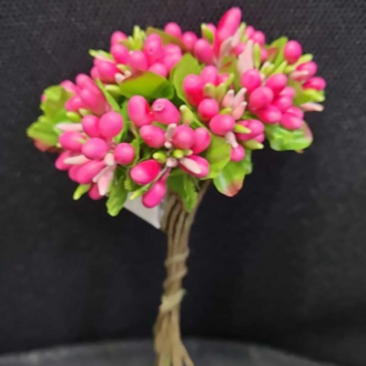 16-0023DP Onikili Mini Cipso Dk. Pink Yapay Pıtır Çiçek 14cm Dekoratif 1 Adet