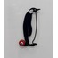 ptenodyt Penguen Ayakta Siyah Magnet 9x4cm Mavi Nazar Boncuk Metal Cam Tasarım 1 Adet