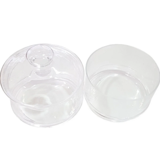 KTC04DUZ Cam Kavanoz 2 Katlı Büyük Cam 23x15x9cm Düz Şeffaf