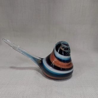 uzaykuşu El Yapım Cam Kuş Uzay Renk Yatay 13cm Yükseklik 8cm Büyük
