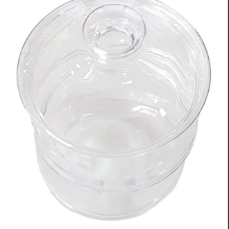 KTC04DUZ Cam Kavanoz 2 Katlı Büyük Cam 23x15x9cm Düz Şeffaf
