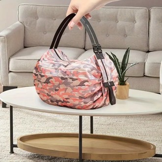KT649241 Pink Pembe Kamuflaj Katlanabilir Alışveriş Çanta Yüksek Kaliteli 1 Adet