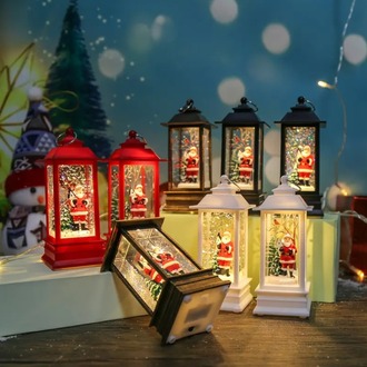 VA342874 Noel Baba / Beyaz 1 Adet Noel Kare Rüzgar Işığı Elektronik Şamdan Lamba