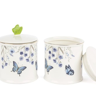 P374.115514 Butterfly Lovers 2li Kavanoz 14cm Mutfak Butik Porselen