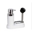 M-E43-01 Polen Mutfak Set Beyaz Sıvı Sabunluk Fırçalı Plastik 300ml 20x8,5x19,5cm 1 Adet