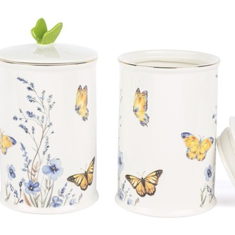 P374.115507 Butterfly Lovers 2li Kavanoz 20cm Mutfak Butik Porselen