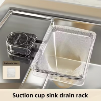 DA1498675 1 adet Raf Güçlü Emişli Mutfak Lavabo Filtresi + 100 adet Filtre Ağı / Yarı Saydam