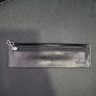 PRKZP01 Parker Siyah Kumaş Üzeri Deri Detaylı Fermuarlı Organizer