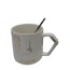 GP-3061 GFTPNT Porselen Kupa Bardak Mug Hediyelik Ürün Tekli Metal Kaşıklı Love Aşk