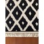 V-6016 Vintage Halı 80X150cm | Stil Geometrik Siyah Beyaz Saçaklı Yıkanabilir Katlanabilir