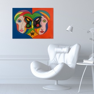 15861910 Ruh Eşleri Tuval Üzerine Akrilik 60x80cm Art İspanya Eser Tablo