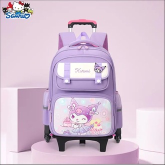VW5631022 Mor Sanrio okul sezonu hediyesi şirin Kulomi baskılı sağlam ve dayanıklı omuz