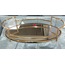 BWTHS 36x22cm Oval Gold Renk Metal Aynalı Cam Tepsi 15inch 1 Adet