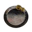 P045.845680 Mikasa Gümüş Kaplama Gold Renk Çiçek Metal Figürlü Büyük Metal Tepsi 38x38x4cm
