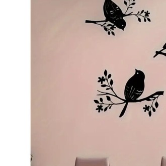2LIAY3744312 Siyah 2D Düz, 2 Parça Rustik Akrilik Kuş Duvar Süsleri Seti