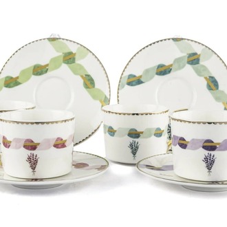 P038.393854 Lavender 2'li Kahve Fincan Set 120cc Sofra Mutfak Porselen Rastgele Renk